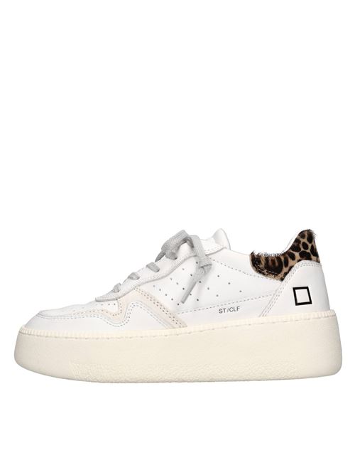 Leather trainers D.A.T.E. | STEP CALFBIANCO-LEOPARDATO